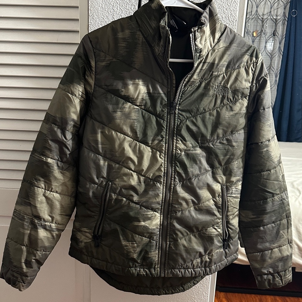The North Face Women's Olive Camouflage Puffer Jacket